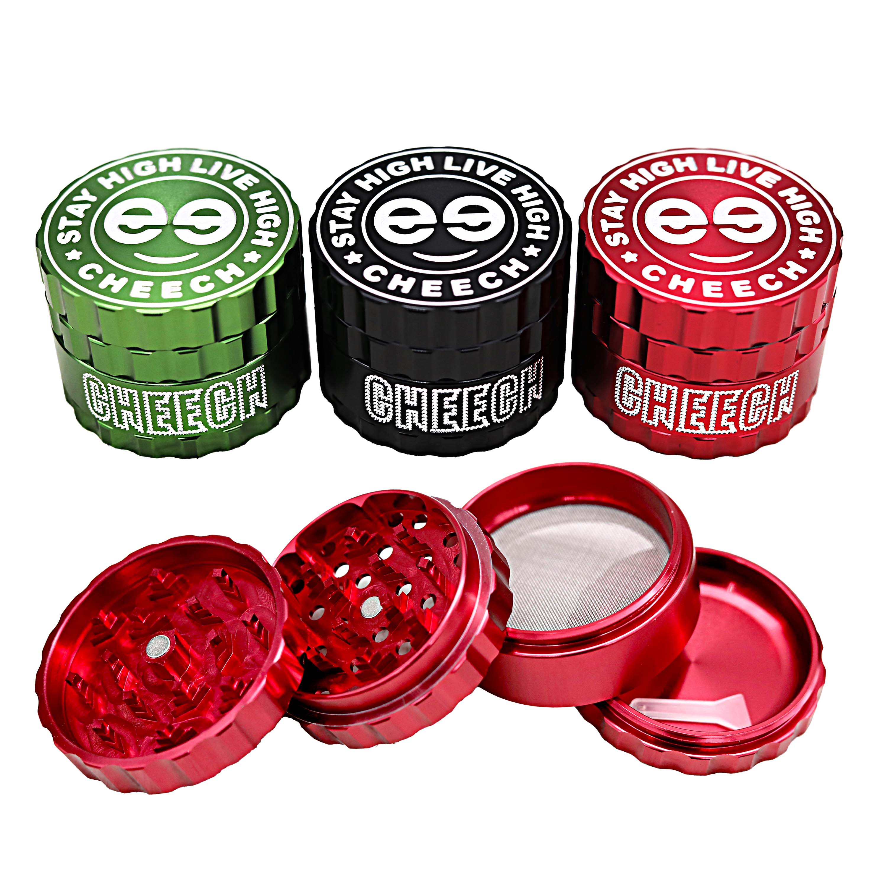 Cheech Retro Logo 4 Part Grinder (JC6003) | 55mm | Assorted Colors product image